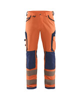 Hivis stretch trouser Orange/Marineblau...