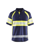 UV Polo Shirt High Vis Klasse 1 Marineblau/ High Vis Gelb...