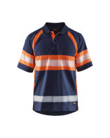 UV Polo Shirt High Vis Klasse 1 Marineblau/Orange...