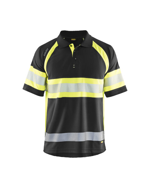 UV Polo Shirt High Vis Klasse 1 Schwarz/Gelb (Blåkläder)