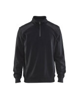 Sweater mit Half-Zip 2-farbig Schwarz/Mittelgrau...