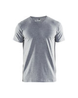 T-Shirt, V-Kragen Grau Melange (Blåkläder)