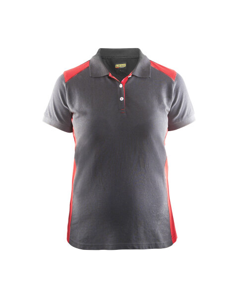 Damen Polo Shirt Grau/Rot (Blåkläder)