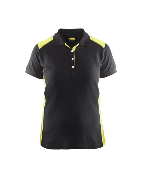 Damen Polo Shirt Schwarz/Gelb (Blåkläder)