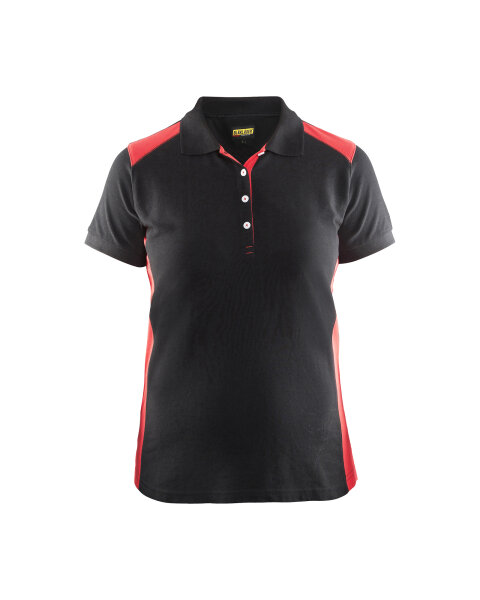 Damen Polo Shirt Schwarz/Rot (Blåkläder)