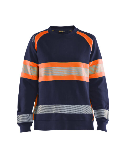 Hi-vis Sweatshirt Ladies Marinblau/Orange (Blåkläder)