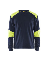 Flammschutz Langarm Shirt Marineblau/ High Vis Gelb...