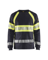 Flammschutz Langarm Shirt Marineblau/ High Vis Gelb...