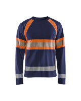 High Vis Shirt langärmelig Marineblau/Orange...
