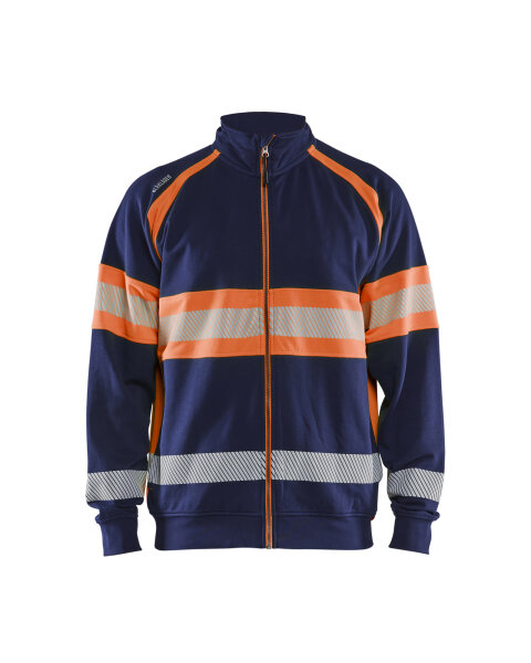 Hi-Vis sweatshirt full-zip Marinblau/Orange (Blåkläder)