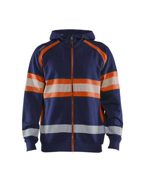 Hi-vis Sweatshirt hoodie Marinblau/Orange (Blåkläder)