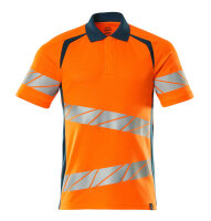 Polo-Shirt MASCOT® (Hi-vis Orange/Dunkelpetroleum)